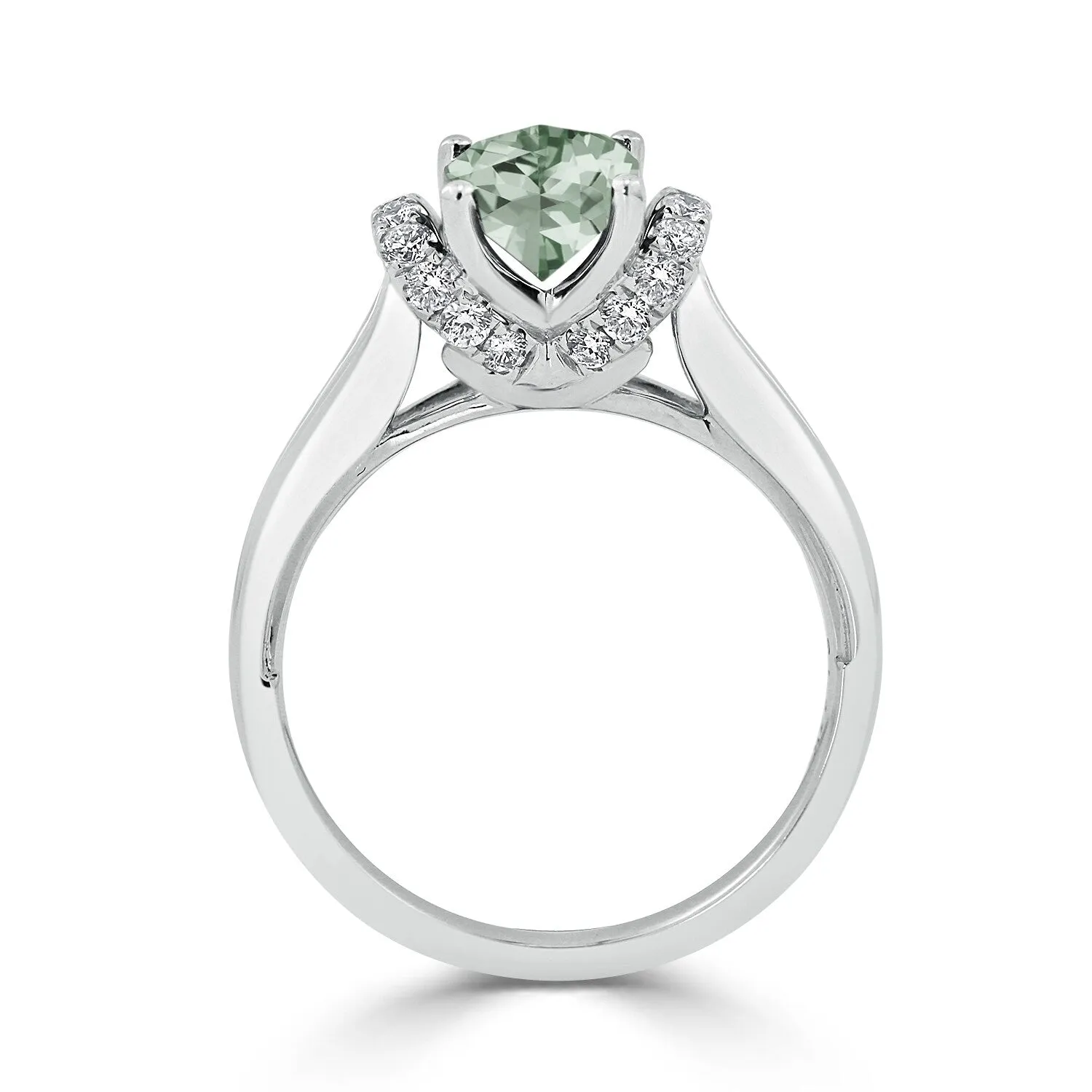Auriya 1ct Modern Cushion-cut Green Amethyst and Diamond Engagement Ring 1/4ctw 14k Gold sold by Zulily product image thumbnail 5