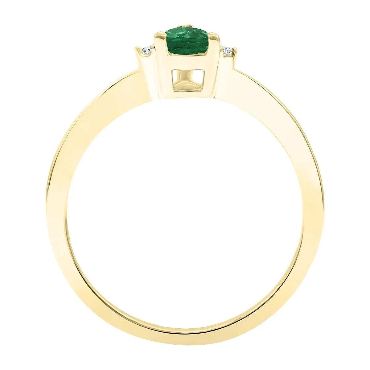 Women's Pear Shaped Emerald and Diamond Classic Band in 10K Yellow Gold sold by Zulily product image thumbnail 2