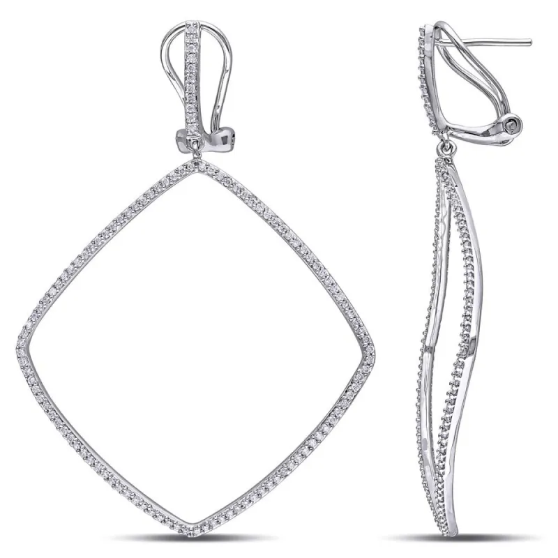 Miadora 14k White Gold 3/4ct TDW Diamond Dangle Earrings sold by Zulily