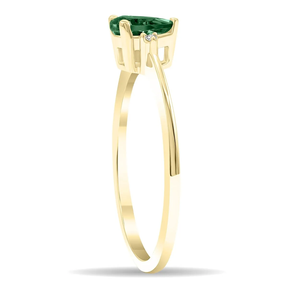 Women's Pear Shaped Emerald and Diamond Classic Band in 10K Yellow Gold sold by Zulily product image thumbnail 3