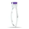 Women's Amethyst and Diamond Half Moon Ring in 10K White Gold sold by Zulily