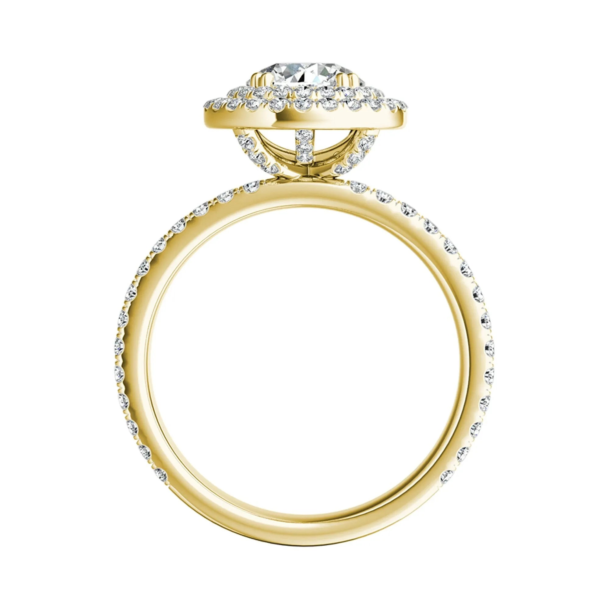 Auriya 14k Gold Double Halo Moissanite Engagement Ring 2 9/10ctw sold by Zulily product image thumbnail 4