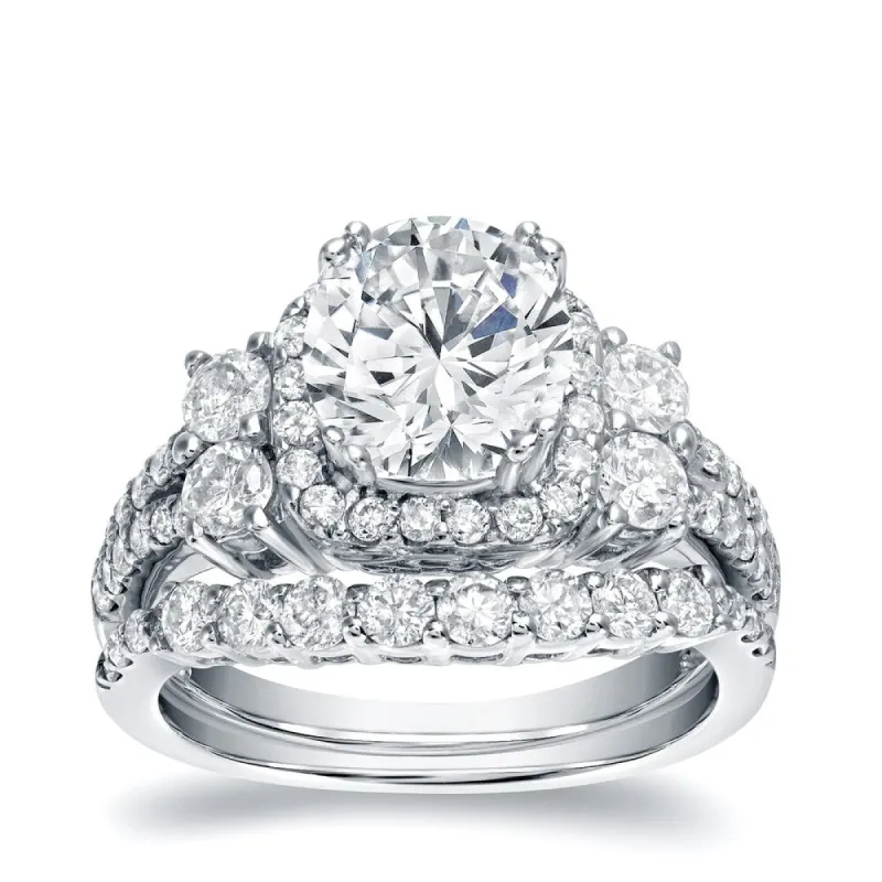 Auriya 14k Gold 2 1/3ctw Unique Halo Diamond Engagement Ring Set sold by Zulily