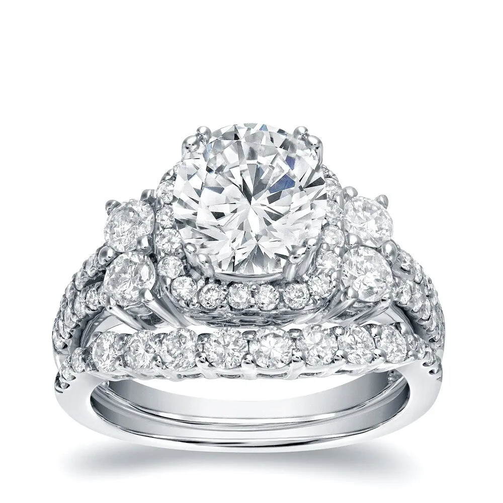 Auriya 14k Gold 2 1/3ctw Unique Halo Diamond Engagement Ring Set sold by Zulily