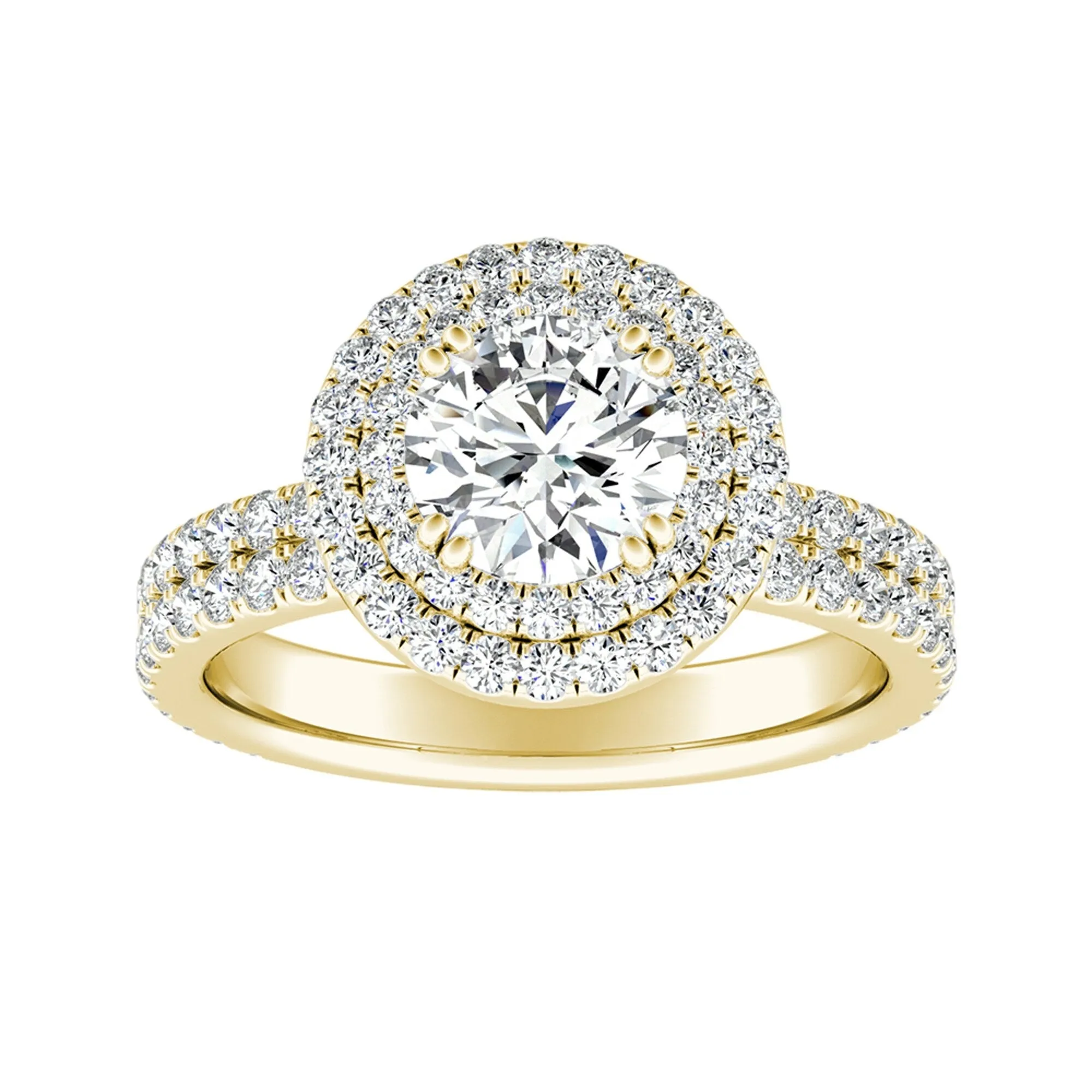 Auriya 14k Gold Double Halo Moissanite Engagement Ring 2 9/10ctw sold by Zulily product image thumbnail 2