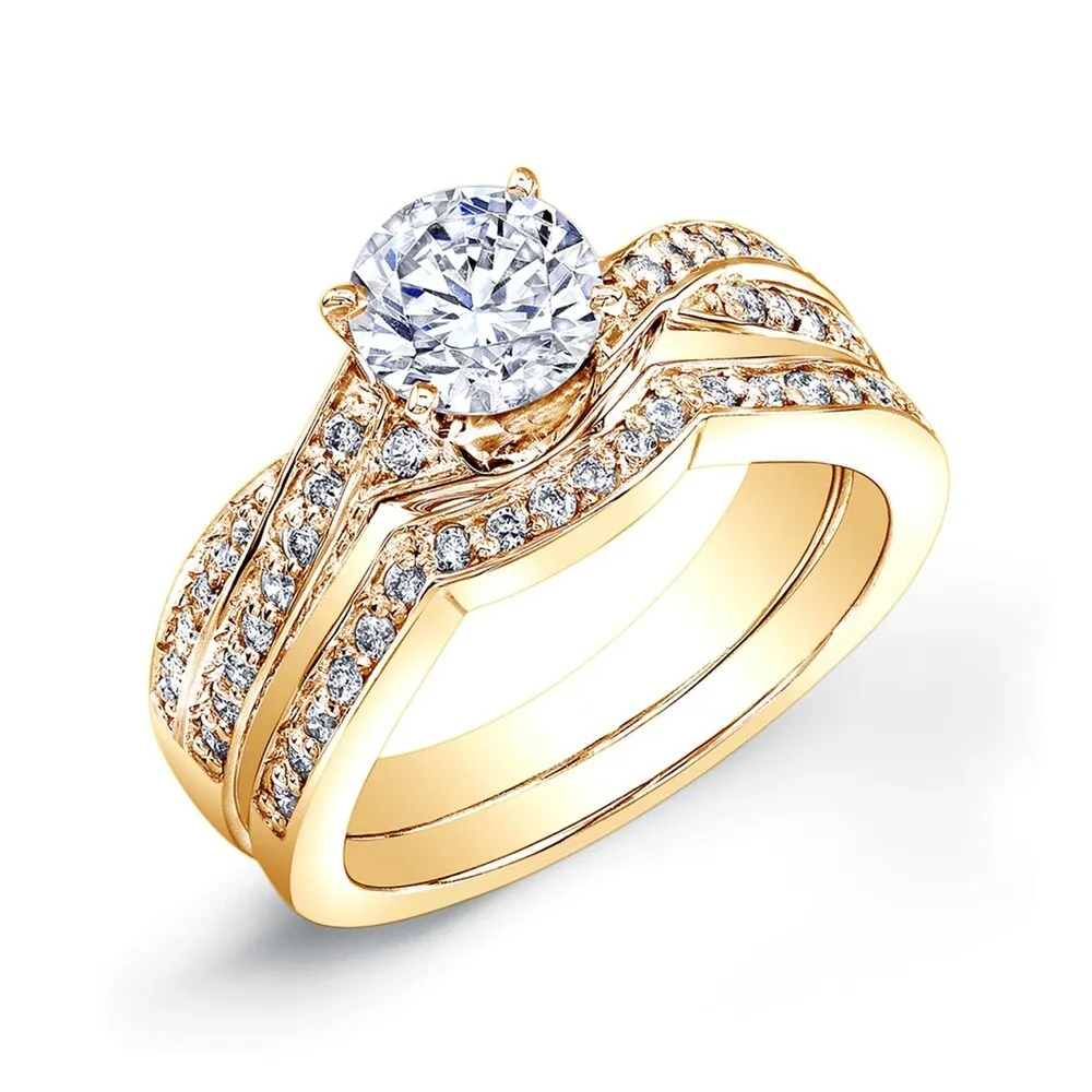 Auriya 14k Gold 3/4ctw Twisted Round Diamond Engagement Ring Set sold by Zulily product image thumbnail 3