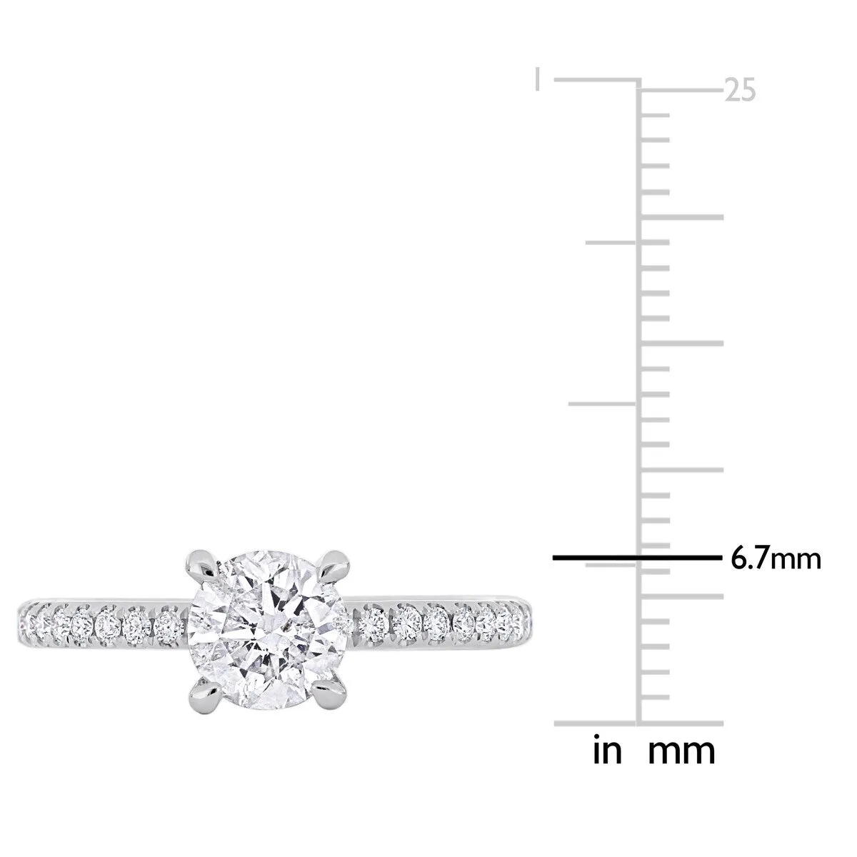 Miadora 1 1/3ct TDW Diamond Engagement Ring in 14k White Gold sold by Zulily product image thumbnail 5