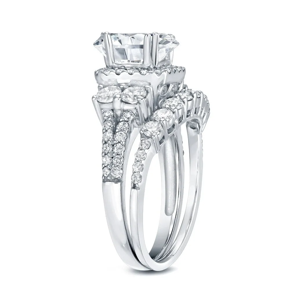 Auriya 14k Gold 2 1/3ctw Unique Halo Diamond Engagement Ring Set sold by Zulily product image thumbnail 2