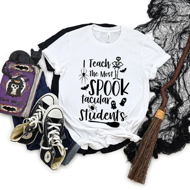 I Teach The Most Spooktacular Students Short Sleeve Tee sold by Zulily
