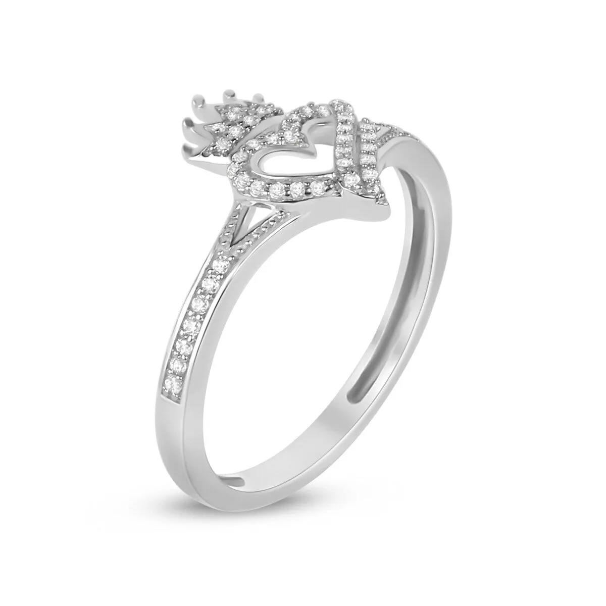 1/8ct TDW Diamond Crown and Heart Ring in 10k Gold sold by Zulily product image thumbnail 4