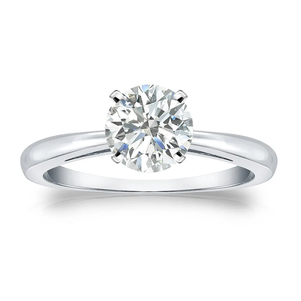 Auriya Platinum 1 carat TW Round Solitaire Diamond Engagement Ring sold by Zulily