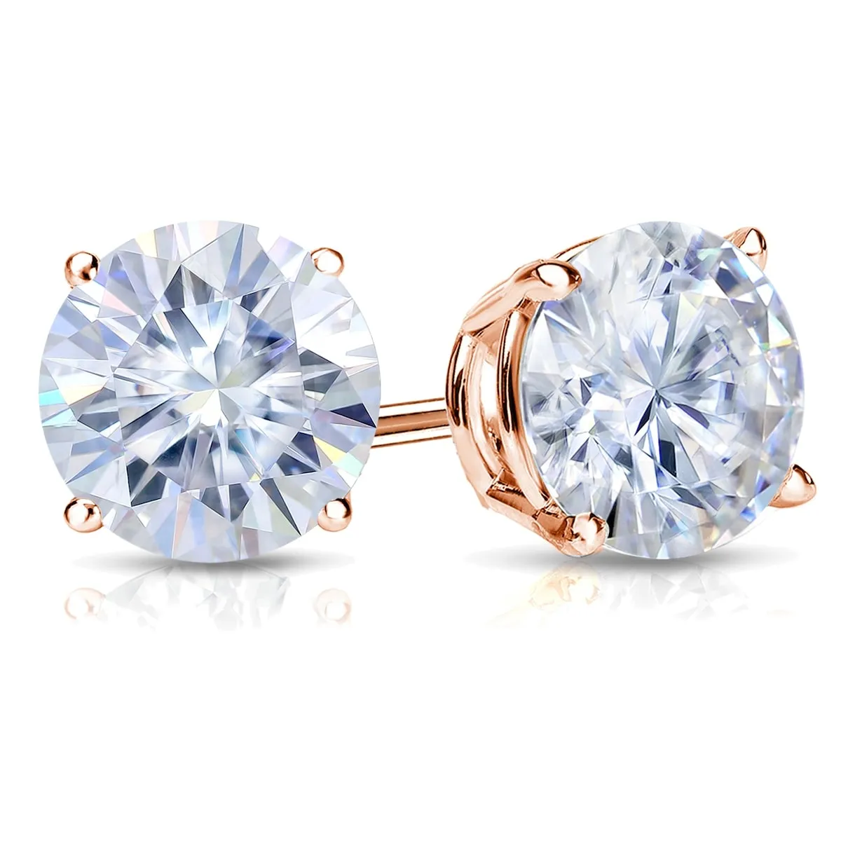 Auriya 14k Gold 4ctw Round Moissanite Stud Earrings - 8.2 mm sold by Zulily product image thumbnail 3