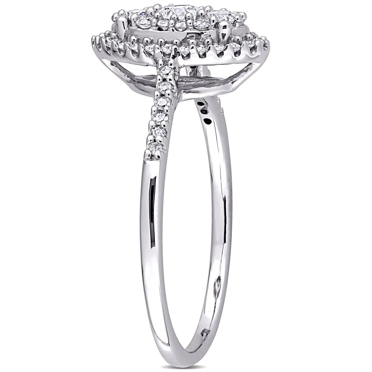 1/2ct TDW Diamond Composite Marquise Halo Engagement Ring in Sterling Silver by Miadora sold by Zulily product image thumbnail 5