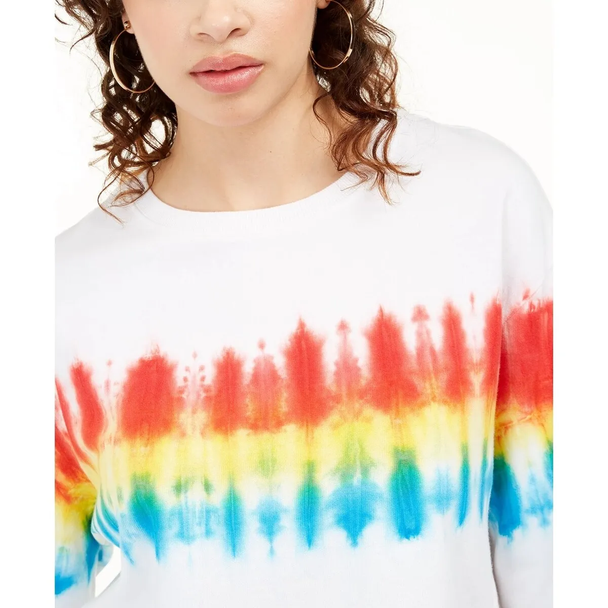 Rebellious One Juniors' Tie-Dyed Sweatshirt White Size Medium sold by Zulily product image thumbnail 3