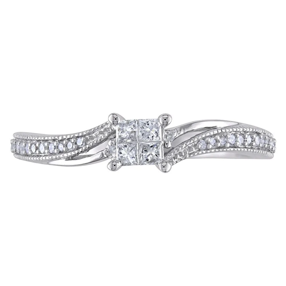 Miadora 10k White Gold 1/5ct TDW Diamond Ring sold by Zulily product image thumbnail 4