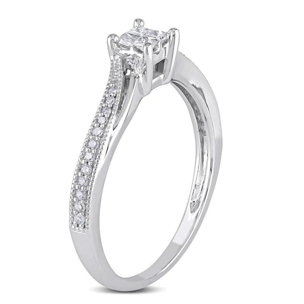 Miadora 10k White Gold 1/5ct TDW Diamond Ring sold by Zulily product image thumbnail 2