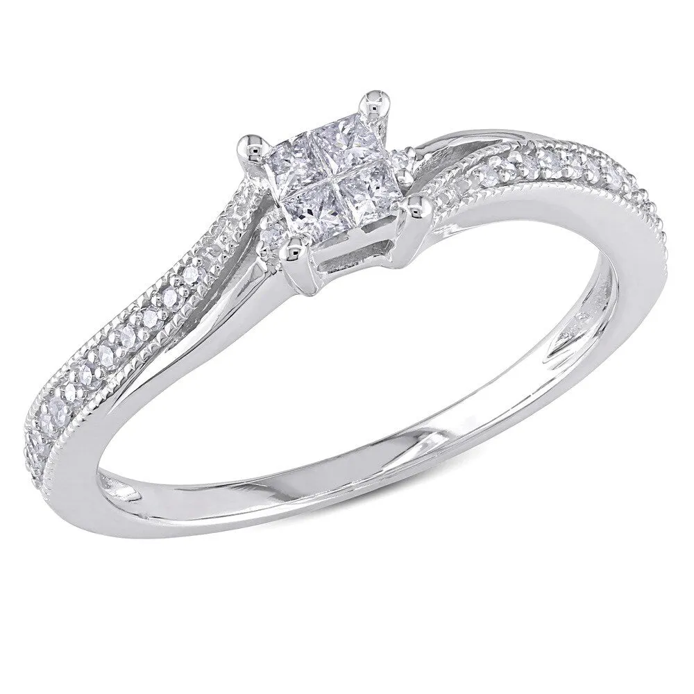 Miadora 10k White Gold 1/5ct TDW Diamond Ring sold by Zulily