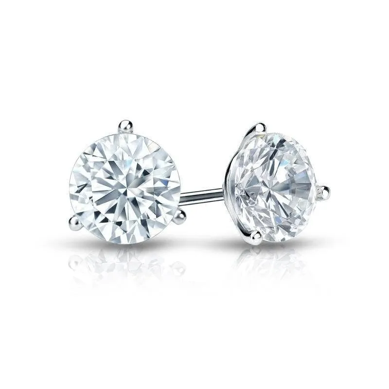 Auriya 2 3/4ctw 3 Prong Martini Set Round Diamond Stud Earrings 18kt Gold Certified sold by Zulily product image thumbnail 3