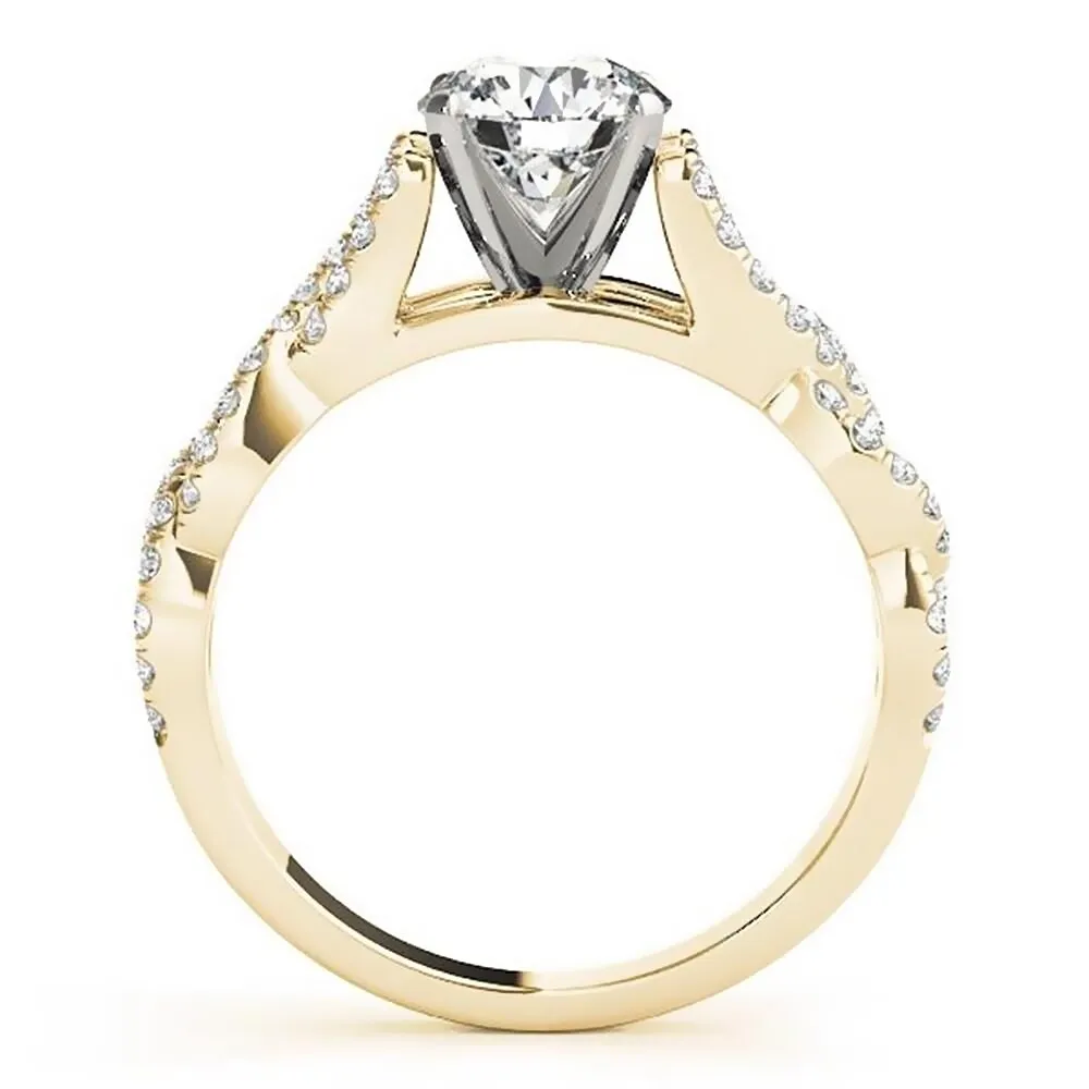 Auriya 14k Gold Modern 3ct Round Moissanite and 3/8ctw Diamond Engagement Ring sold by Zulily product image thumbnail 5