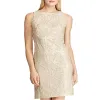 Ralph Lauren Women's Sequined Embroidered Floral Dress Beige Size 8 sold by Zulily