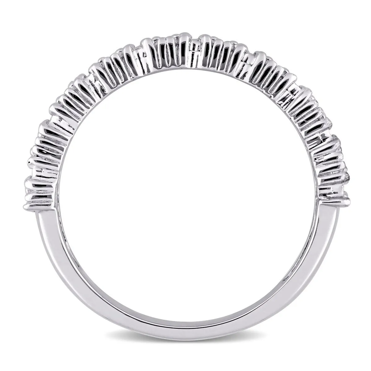 Miadora Sterling Silver 1/6ct TDW Diamond Vintage Multi-Row Anniversary Wedding Band Ring sold by Zulily product image thumbnail 4