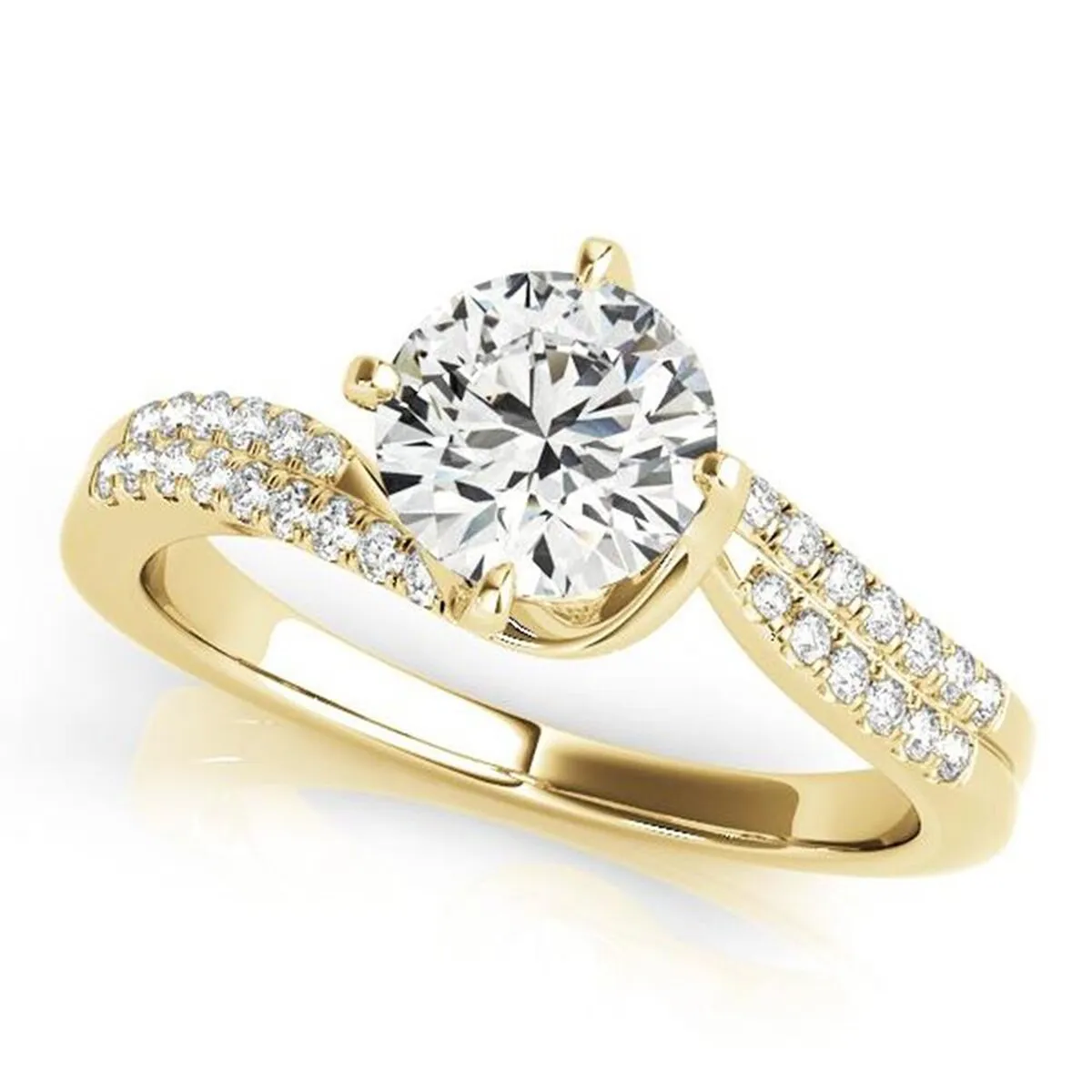 Auriya 14k Gold 1/2ctw Moissanite and Diamond Engagement Ring 1/6ctw sold by Zulily