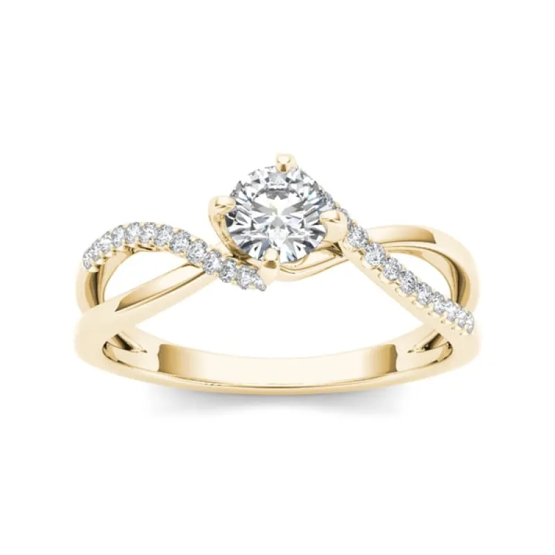 De Couer 10k Yellow Gold 1/2ct TDW Diamond Engagement Ring sold by Zulily