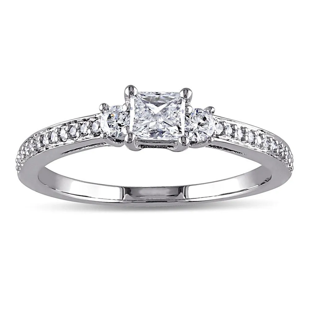 Miadora 10k White Gold 1/2ct TDW Diamond Ring sold by Zulily product image thumbnail 3