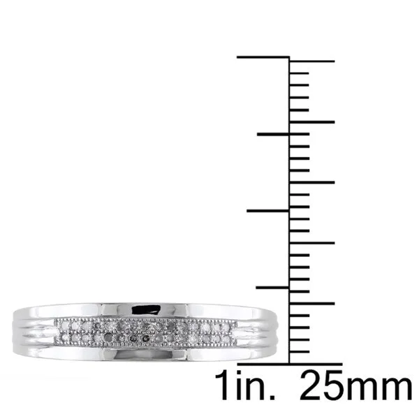 Miadora 10k White Gold 1/10ct TDW Diamond Anniversary Ring sold by Zulily product image thumbnail 3
