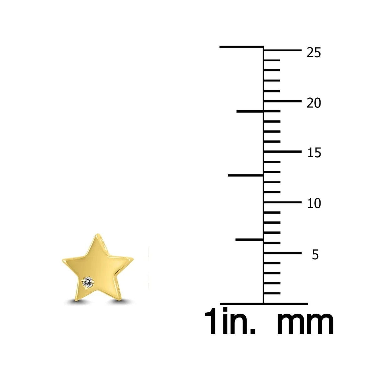 Diamond Accent Star Earrings in 14K Yellow Gold sold by Zulily product image thumbnail 3