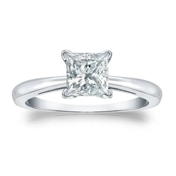 Auriya 18k Gold Certified 1.00-Carat TW Princess-Cut Solitaire Diamond Engagement Ring sold by Zulily
