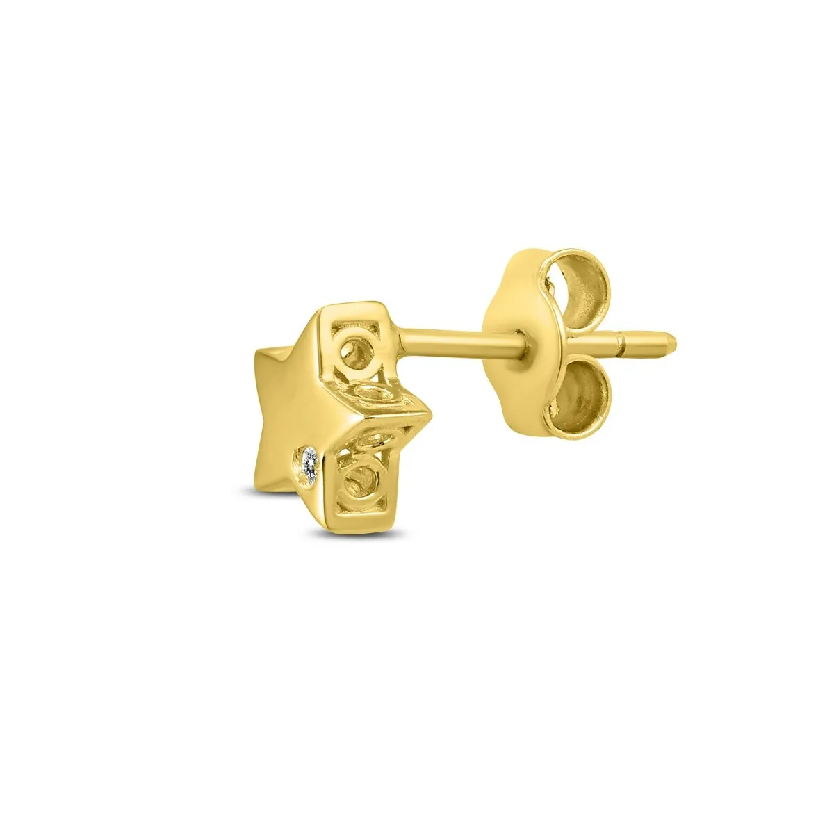 Diamond Accent Star Earrings in 14K Yellow Gold sold by Zulily product image thumbnail 2