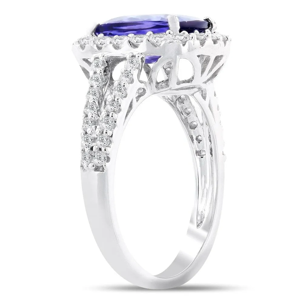 Auriya 14k White Gold 2 3/4ct Tanzanite and 3/4ct TDW Diamond Ring sold by Zulily product image thumbnail 3