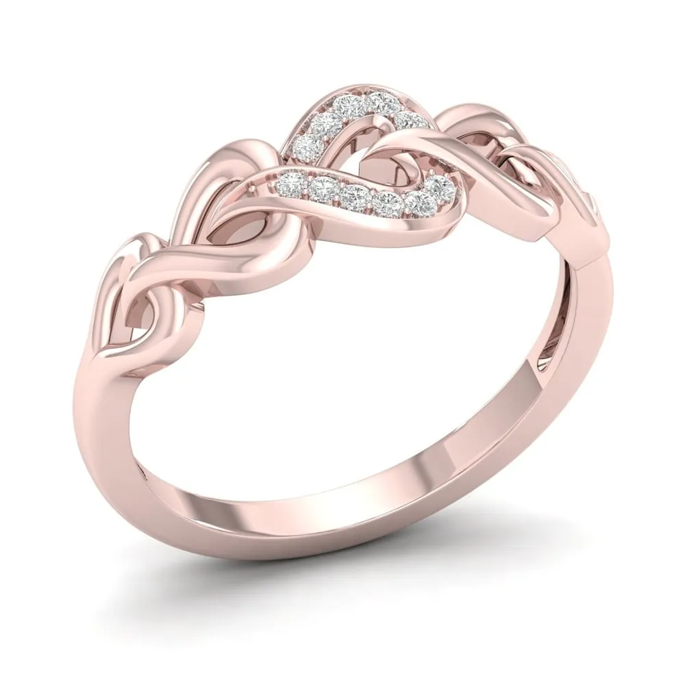 De Couer 10k Rose Gold 1/20ct TDW Diamond Fashion Ring - Pink sold by Zulily product image thumbnail 4