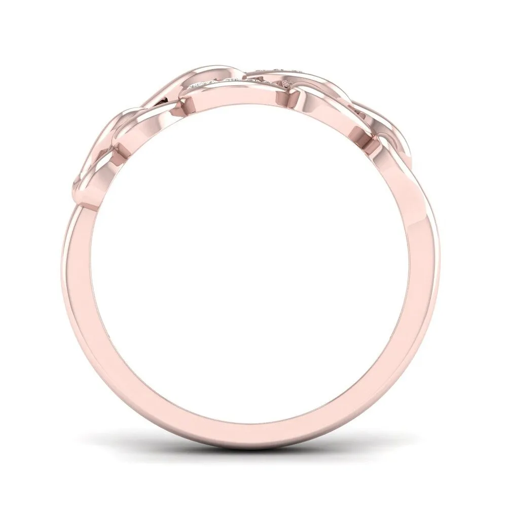 De Couer 10k Rose Gold 1/20ct TDW Diamond Fashion Ring - Pink sold by Zulily product image thumbnail 5
