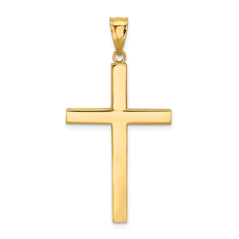 Curata 14k Yellow Gold 18" Polished Block Unisex Cross Pendant Necklace - 21x40mm sold by Zulily