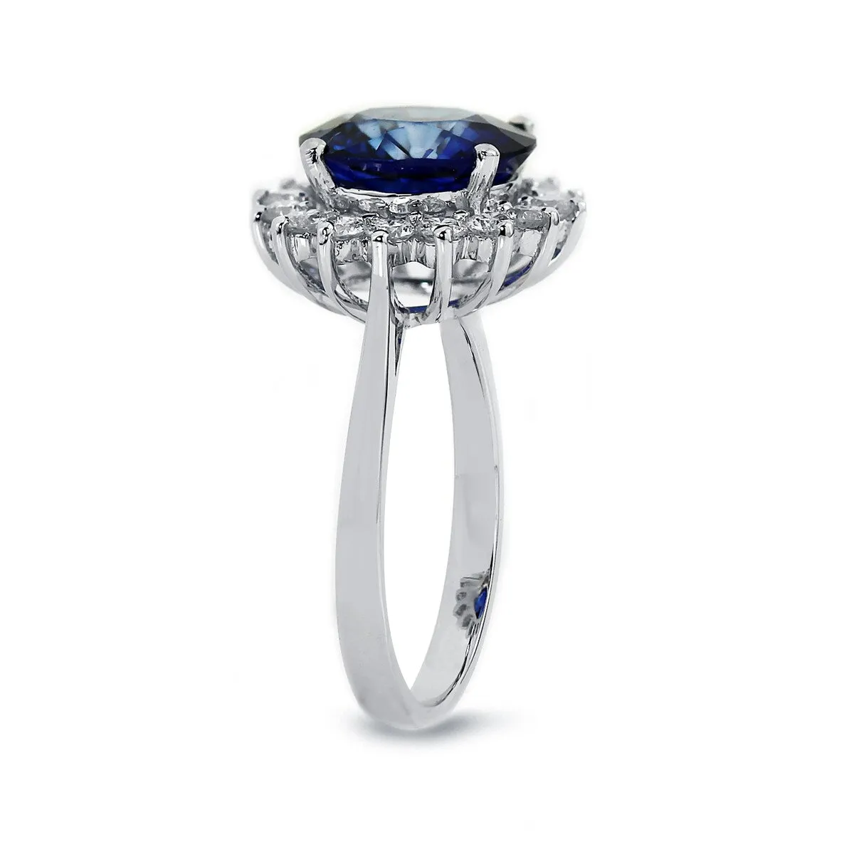 Auriya 18k Gold 7ct Royal Blue Sapphire Halo Diamond Engagement Ring 1ct TDW sold by Zulily product image thumbnail 3