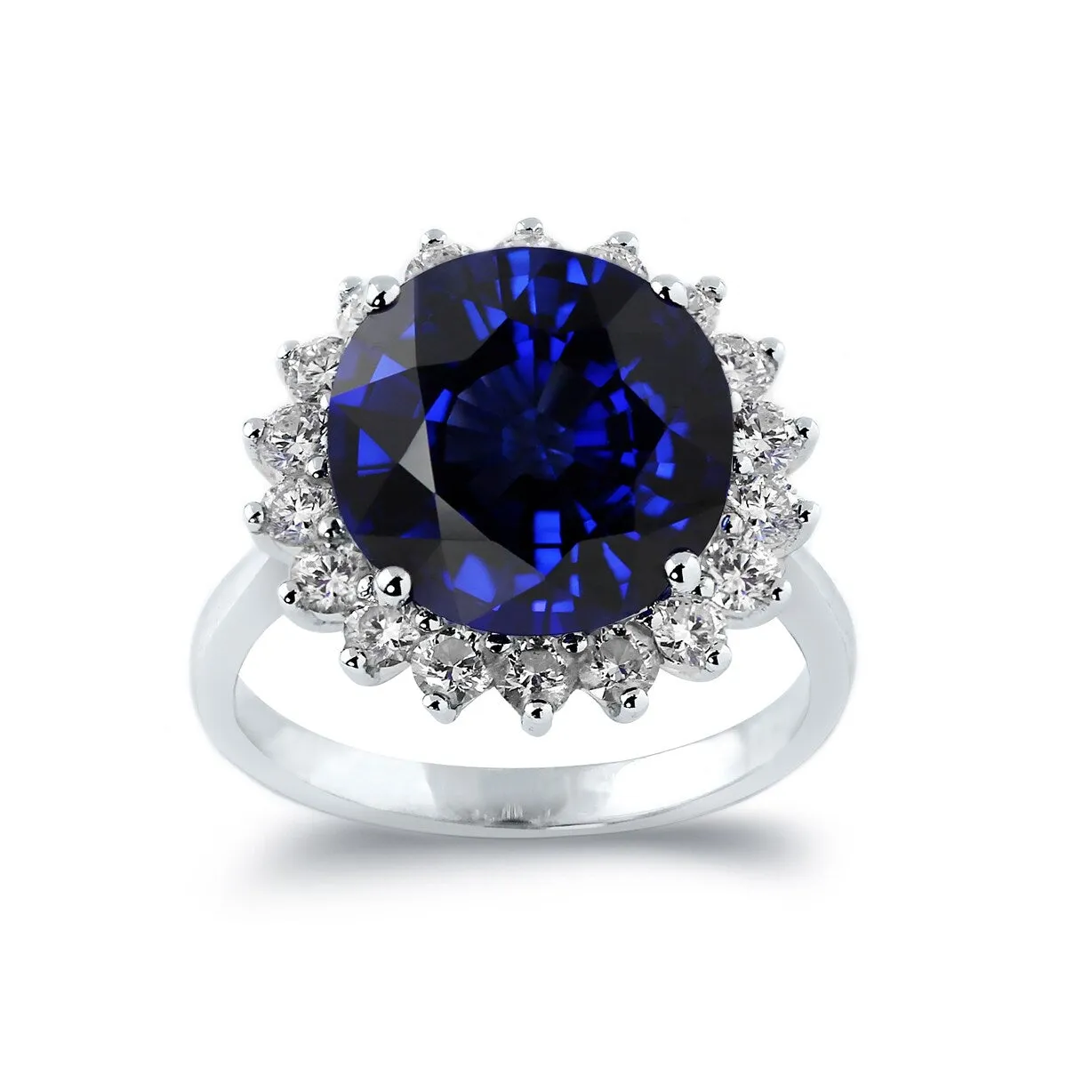Auriya 18k Gold 7ct Royal Blue Sapphire Halo Diamond Engagement Ring 1ct TDW sold by Zulily product image thumbnail 2