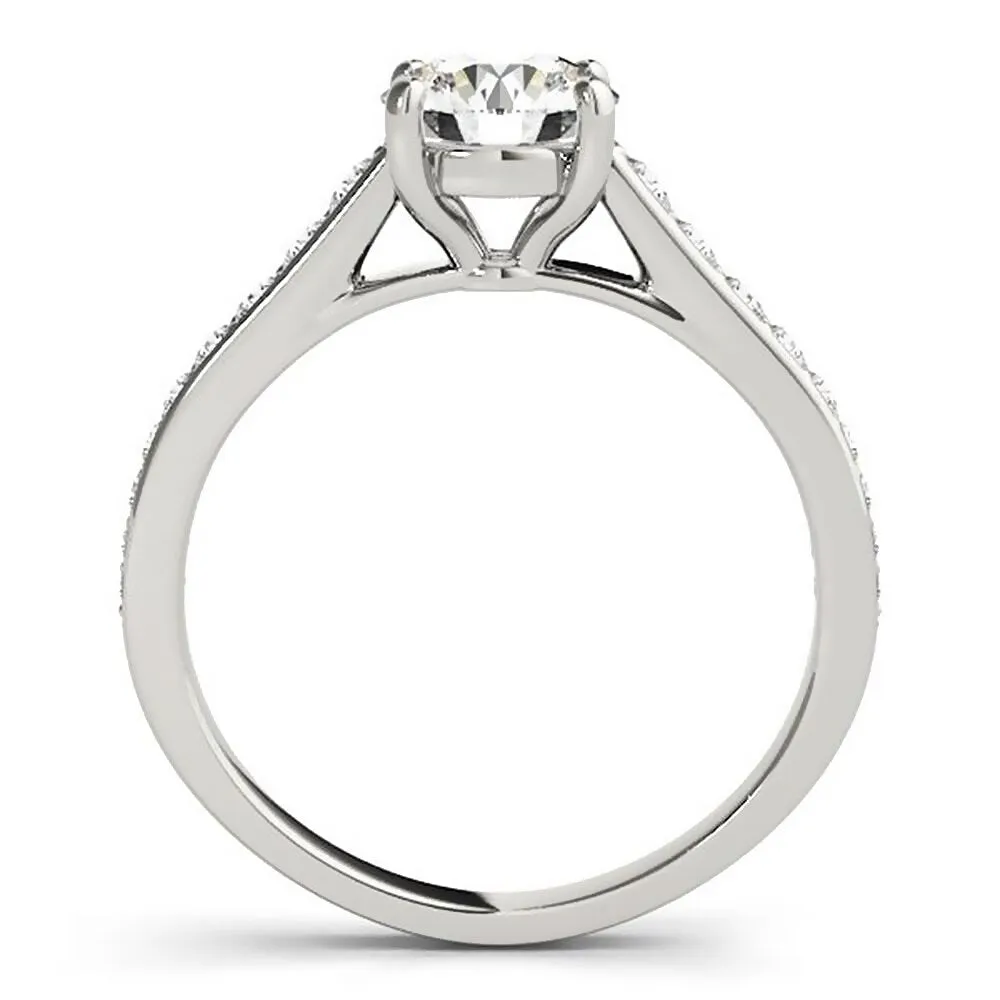 Auriya Round 1/2ct Moissanite and 1/3ctw Diamond Engagement Ring 14K Gold sold by Zulily product image thumbnail 4