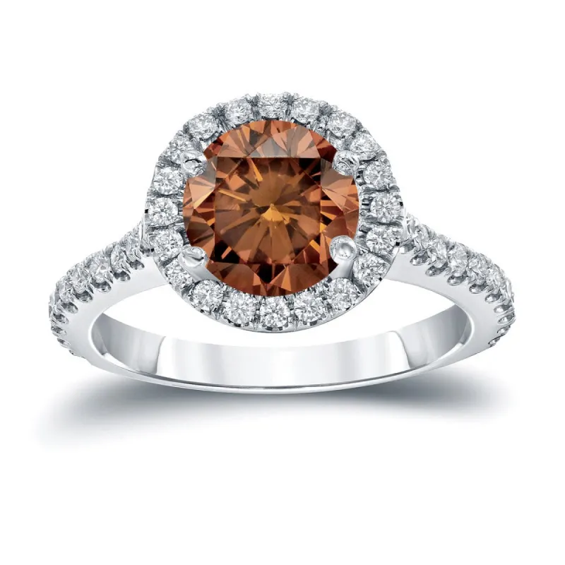 Auriya 14k Gold 2 2/5ctw Halo Brown Diamond Engagement Ring sold by Zulily