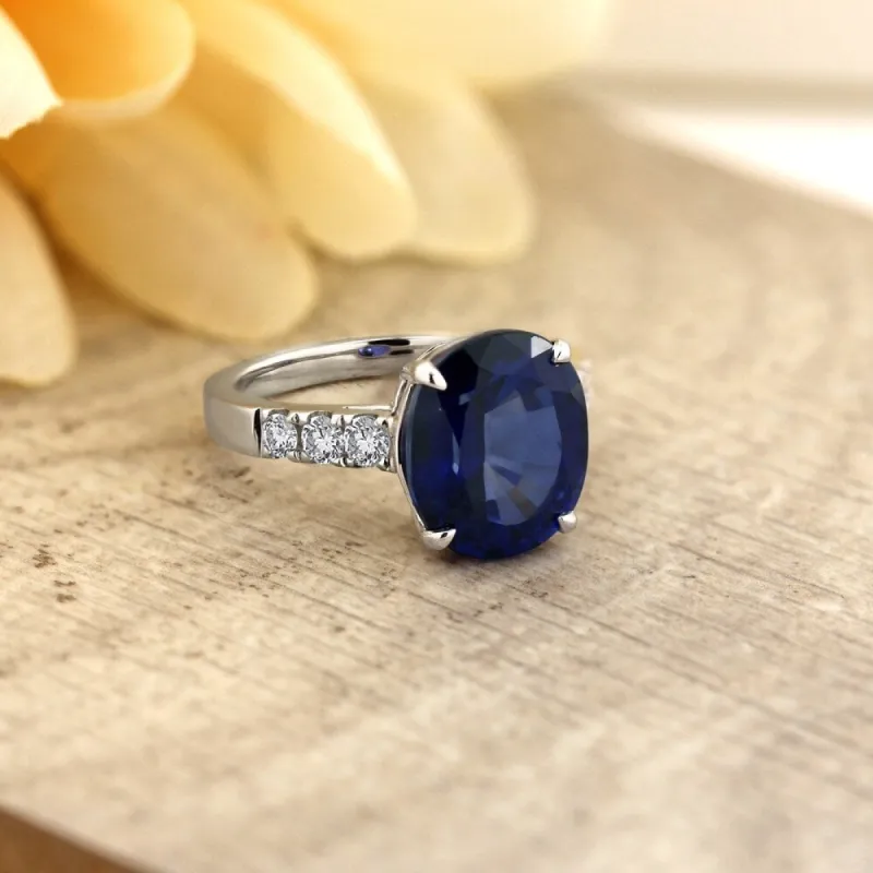 Auriya 18k Gold 6 3/4ct Oval Sapphire and 3/8ctw Diamond Engagement Ring sold by Zulily