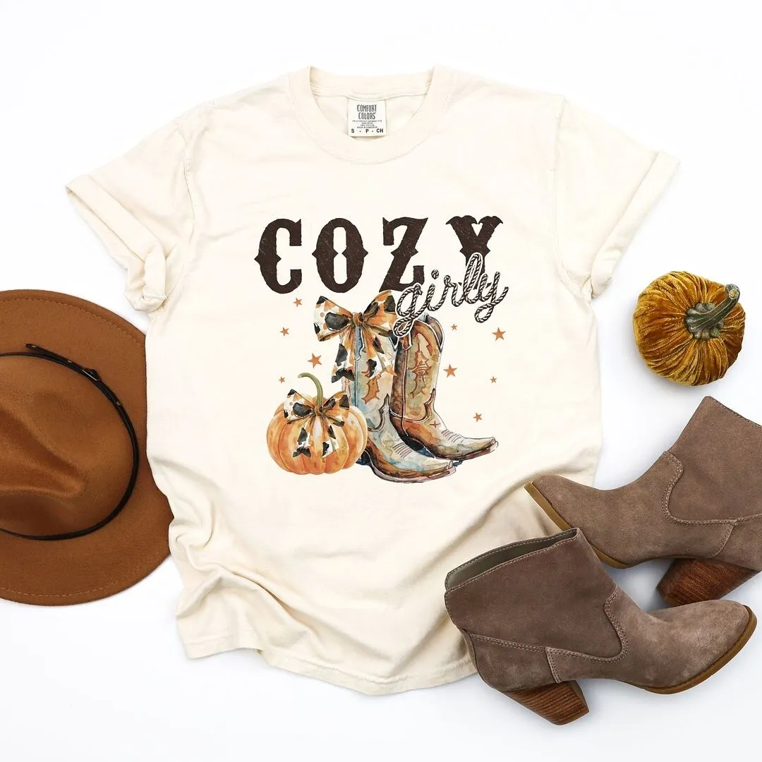 Coquette Fall Western Boots Garment Dyed Tee sold by Zulily