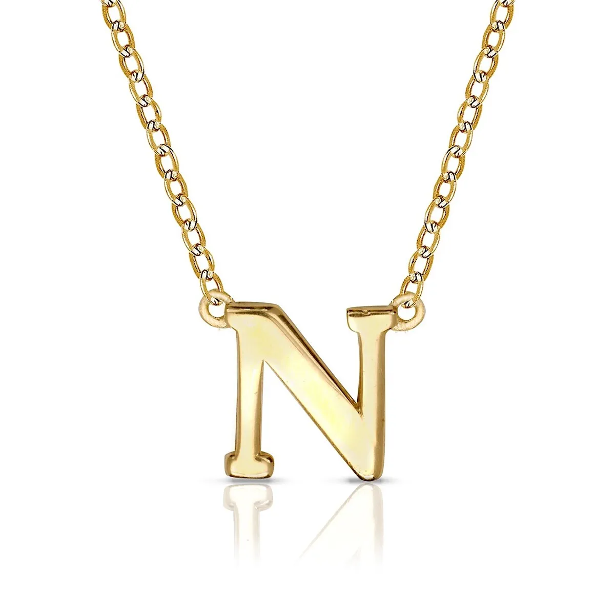 Curata 14k Yellow Gold 16" 6mm Delicate Polished Block Initial Pendant Necklace sold by Zulily product image thumbnail 2