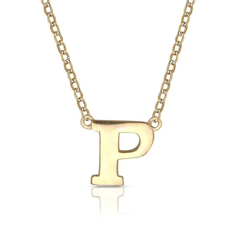 Curata 14k Yellow Gold 16" 6mm Delicate Polished Block Initial Pendant Necklace sold by Zulily