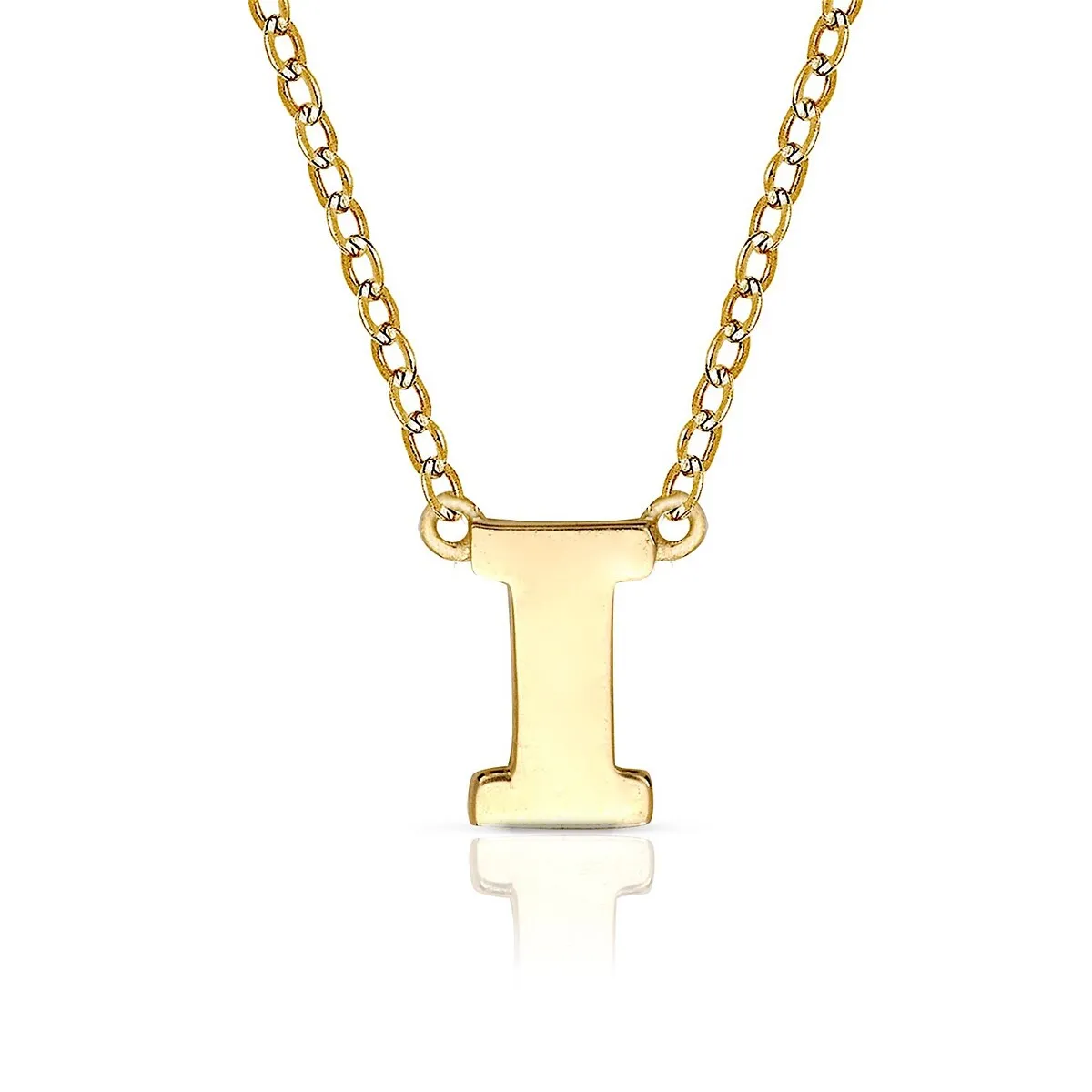 Curata 14k Yellow Gold 16" 6mm Delicate Polished Block Initial Pendant Necklace sold by Zulily product image thumbnail 5
