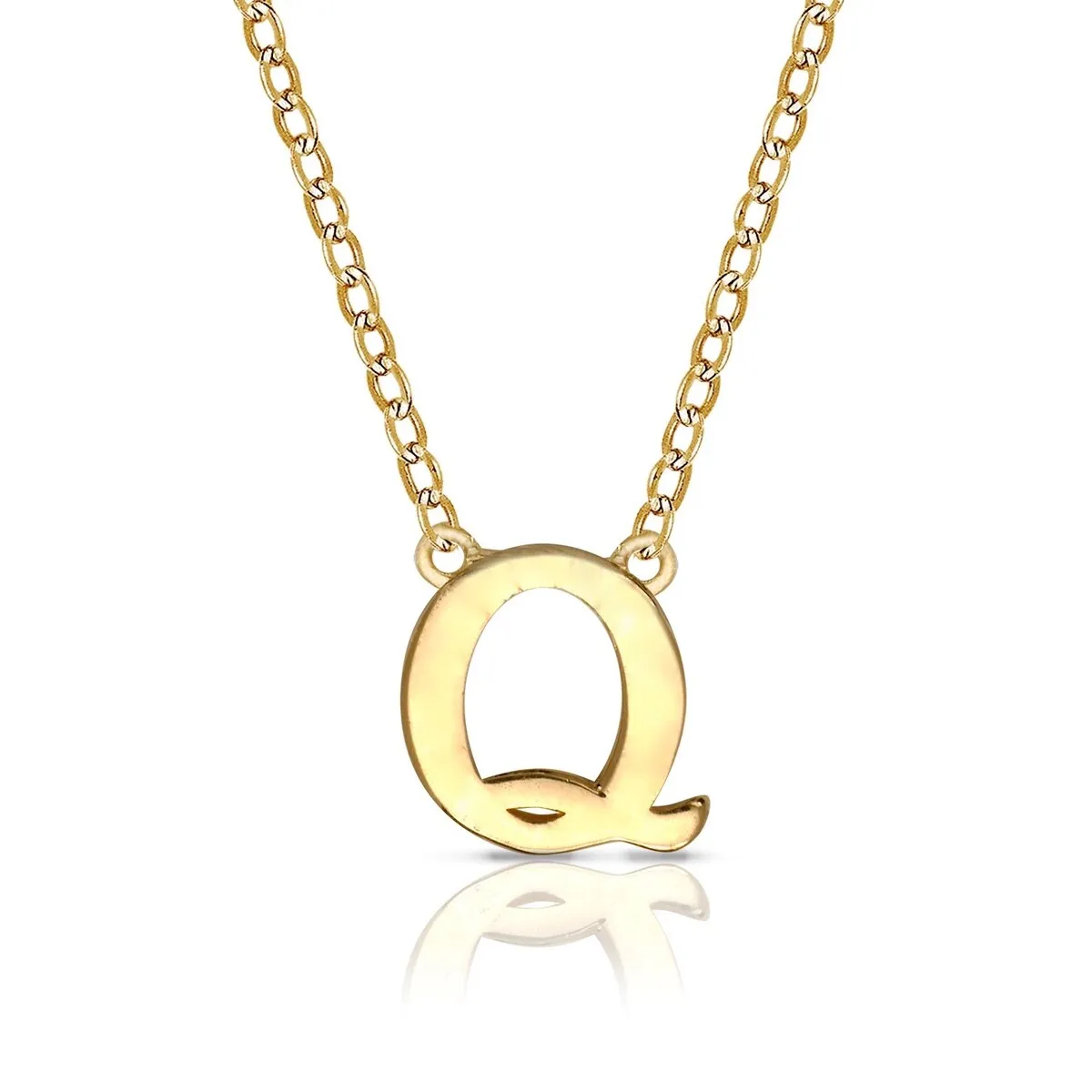 Curata 14k Yellow Gold 16" 6mm Delicate Polished Block Initial Pendant Necklace sold by Zulily product image thumbnail 4