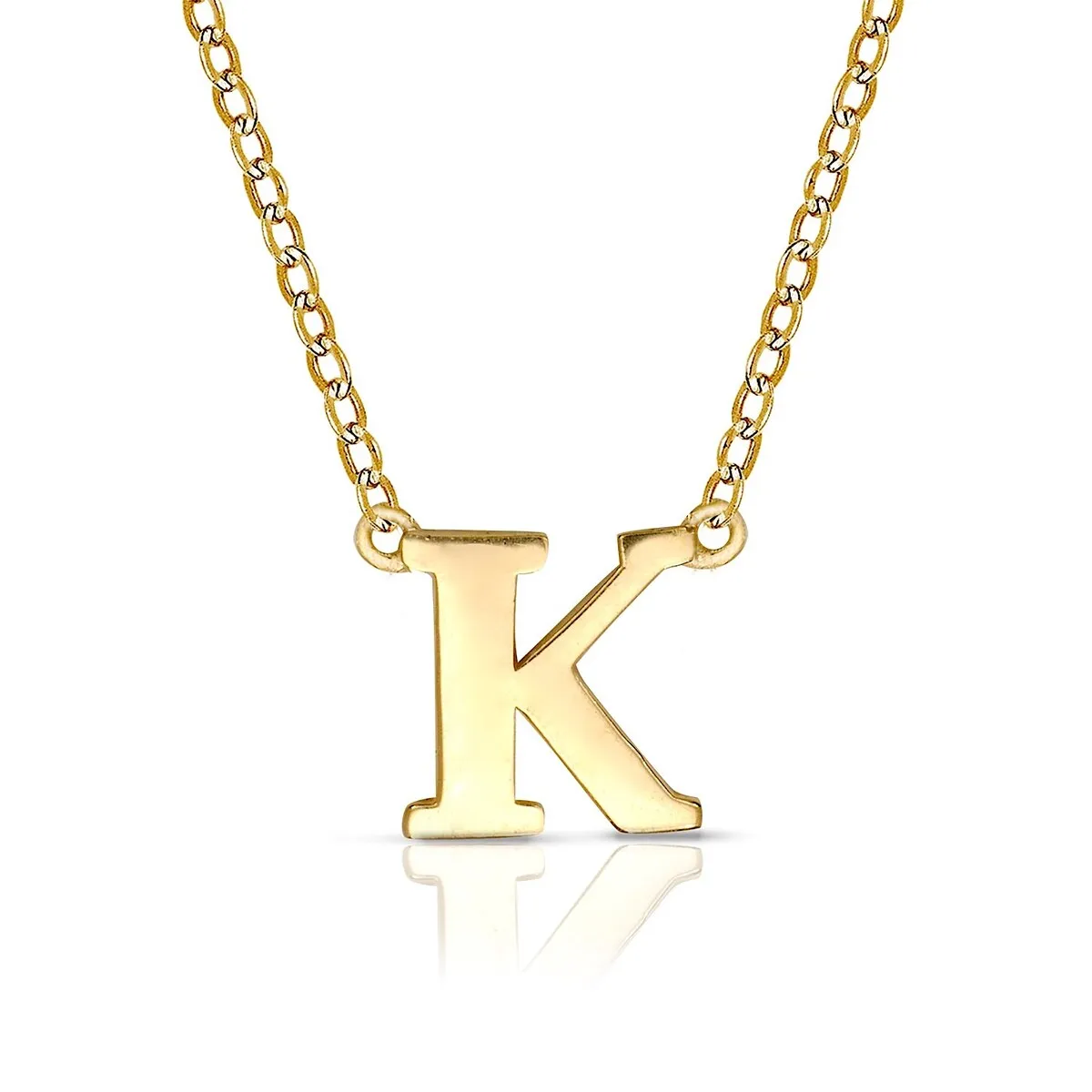 Curata 14k Yellow Gold 16" 6mm Delicate Polished Block Initial Pendant Necklace sold by Zulily product image thumbnail 3