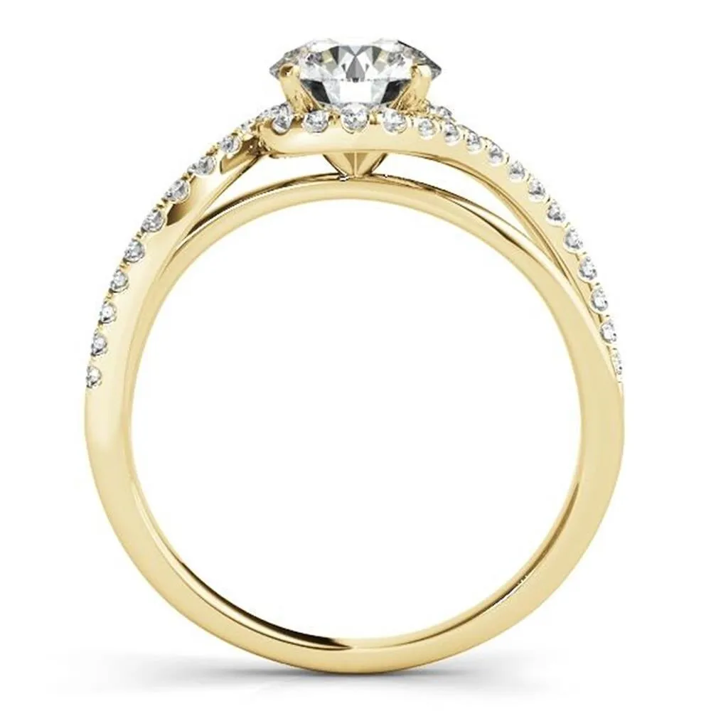 Moissanite by Auriya 14k Gold 1/2ctw Halo Diamond Engagement Ring 1/5ctw sold by Zulily product image thumbnail 5