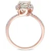 Green Amethyst and 1/10ct TDW Diamond Floral Halo Ring in 14k Rose Gold by Miadora - Purple sold by Zulily