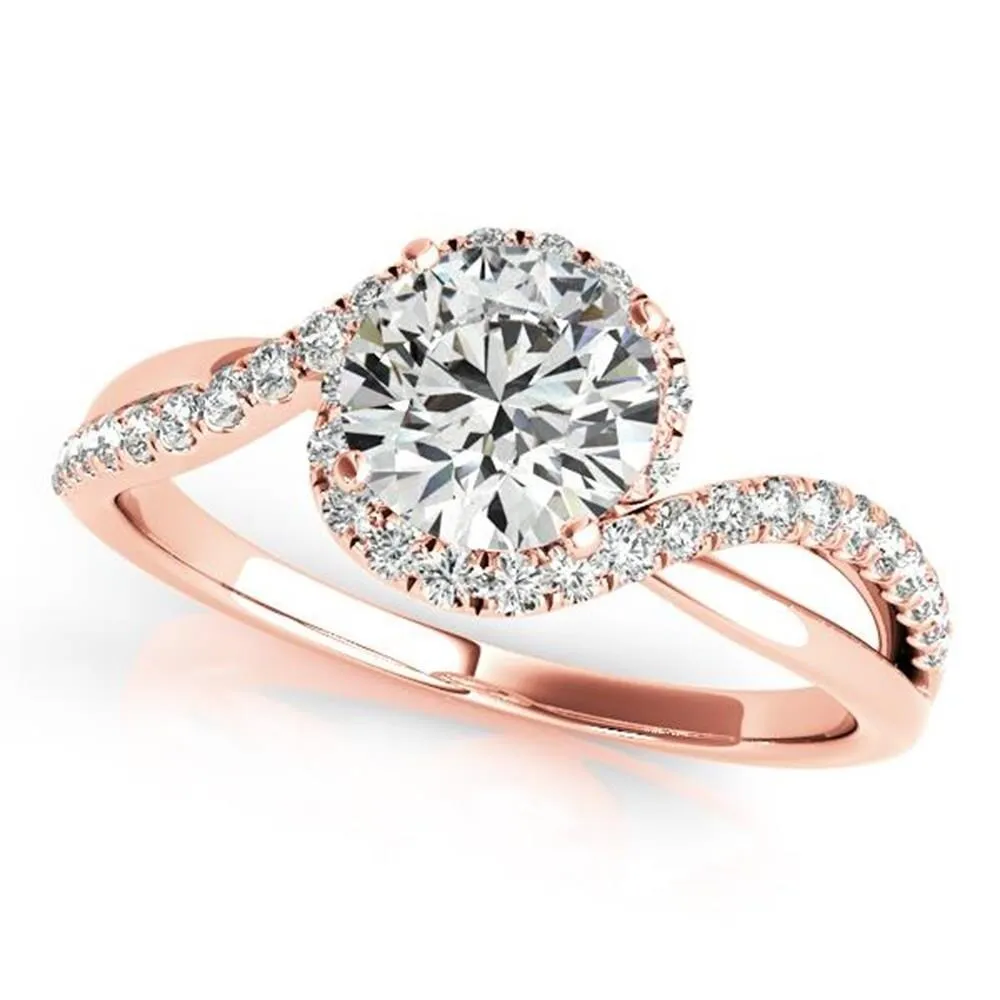 Moissanite by Auriya 14k Gold 1/2ctw Halo Diamond Engagement Ring 1/5ctw sold by Zulily product image thumbnail 3